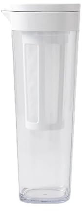Caraffa Acqua Brocca for acqua fredda in plastica da 1100 ml, caraffa for acqua, caffettiera ghiacciata for porta del frigorifero, limonata ghiacciata fatta in casa Servizio bevande(Bianco)