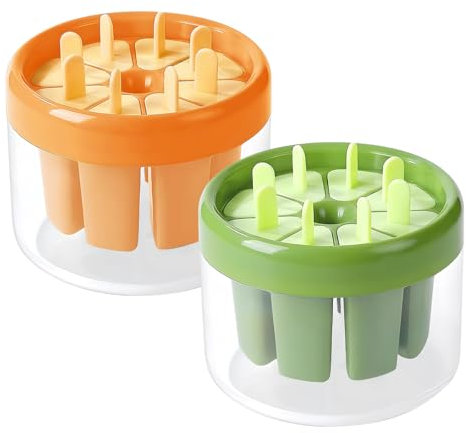 Moldes para helados de 8 cavidades redondas, sin BPA, moldes para helados con función de desmoldado fácil, moldes para helados, zumos, yogur