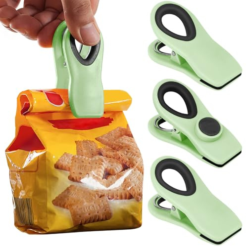 Lot de 10 clips magnétiques pour sachets alimentaires, pinces à frites, pinces à sachets pour le stockage des aliments avec fermeture hermétique pour sacs à pain, sacs à goûter et sacs alimentaires