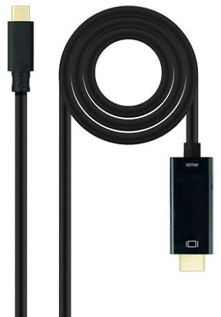 PRENDELUZ Cavo convertitore da USB-C a HDMI, maschio, 4K a 30Hz, lunghezza di 3 metri in elegante colore nero. Ideale per trasmettere immagini nitide e chiare sullo schermo.