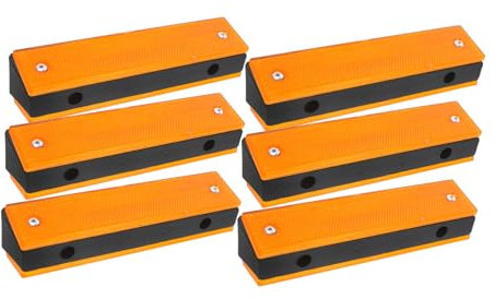 Veemoon Lot De 6 Panneaux De Signalisation Routière Rectangulaires Réfléchissants Jaunes Double Face Pour Sécurité Des Trottoirs Extérieurs, Visibilité Haute, Fixation Murale Tunnel Et Clôture