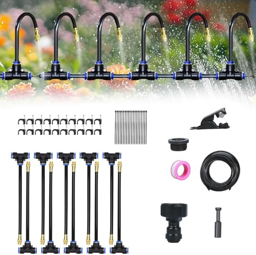 360° Curved Garden Automatic Irrigation System,Arrosage Automatique pour Jardin,Système D'Irrigation Goutte à Goutte pour Plantes de Serre, Plates-Bandes Surélevées (10M)