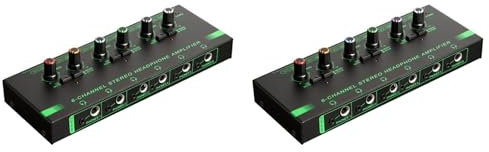 GIWFBQTR 2X 6 Channels Mini Headphone Amplifier HA400 Ultra-Compact Stereo Audio Amplifier Earphone Amp for Music