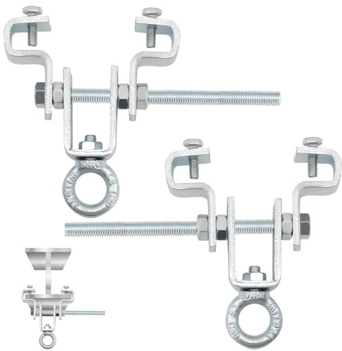 BEASAFY 2 piezas Abrazadera de viga, fijación de viga de acero ajustable, abrazadera de viga ajustable de 65 mm a 225 mm, fijación de columpio para sacos pesados, saco de boxeo, silla columpio