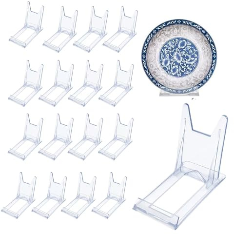 ZQZXD 18 PCS Support de Présentation Réglable Transparent Supports de Plaque Affichage en Plastique Chevalets Transparents Présentoir de Livre pour Menu, publicité, Assiette, Photo