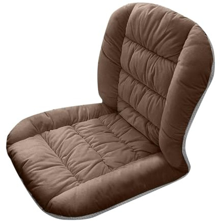 Stuhlkissen mit Rückenteil Sitz, Ergonomisches Bürokissen, Rückenkissen mit Bänder, Winter Dicker Warme Polsterauflage Gartenstuhl für Stühle Bänke in Haus und Garten (Braun)