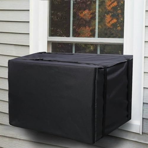 Housse Climatiseur Extérieur, Cache Pompe à Chaleur, Tissu Oxford, avec Boucle Fixe, Protection Solaire, Imperméable et Résistante à la Neige(64x51x44cm/25.2x20x17.3in)