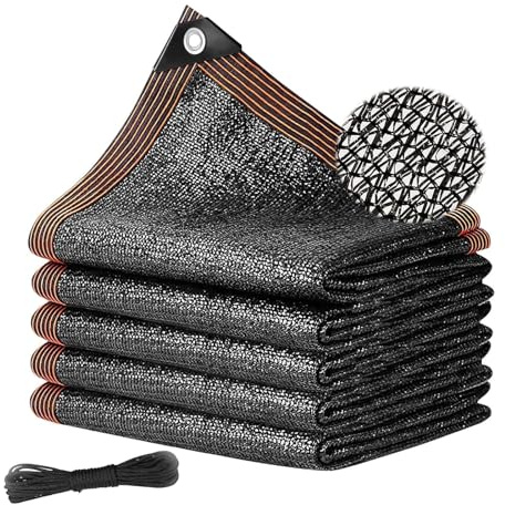 Telo ombreggiante da giardino con occhielli, tessuto per pergola, impermeabile, vela ombreggiante per piante, orto, patio, pollaio (5 m x 15 m)