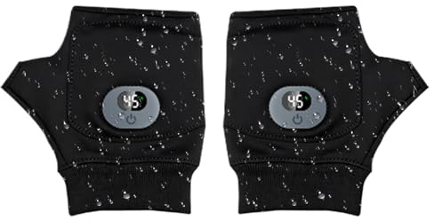Guantes eléctricos con calefacción – Pantalla digital de 3 niveles guantes calentadores sin dedos, guantes de calentamiento eléctrico al aire libre | para invierno, camping, ciclismo, correr, al aire