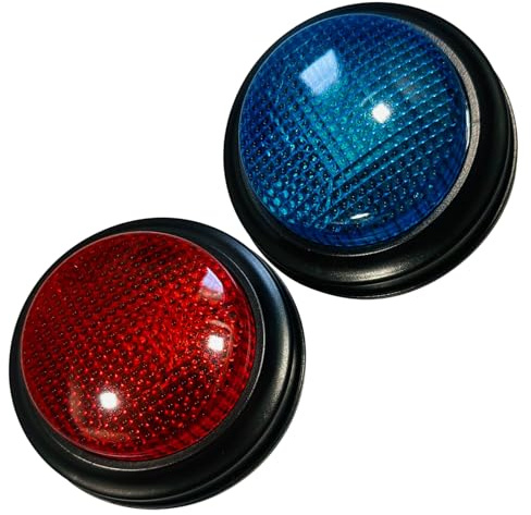 TOYANDONA Botones de Respuesta para Concursos Infantiles 2 Unidades Rojo y Azul Pulsadores de Plástico con Sonido para Juegos Educativos Actividades Aula y Competiciones Equipo