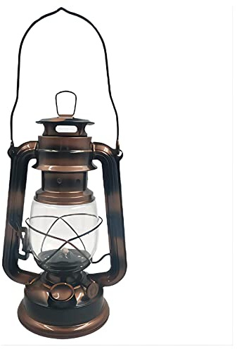JFGCTYHXY Petroleumlampe, 24 cm große Sturmlaterne aus Eisen for Aufhängen for den Innen- und Außenbereich(Bronze)