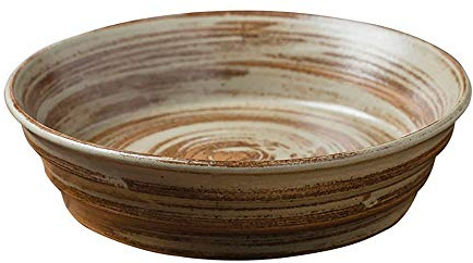 DUMRALBQE Ensaladeras 2pcs retro hecho a mano olla de barro cuenca del cuenco ensalada fruta Placa para Restaurantes y Hogares
