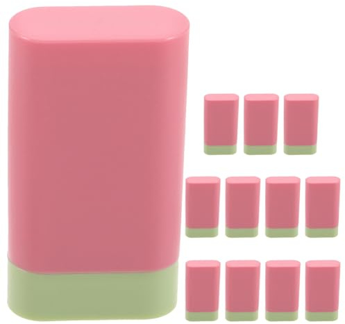 VILLFUL Tube de Blush en Stick Vide Rechargeable 20g X12, Plastique Couleur Rose Foncé, Flacons Cosmétiques pour Crème Visage, Protection Solaire, Déodorant Stick – DIY Soins