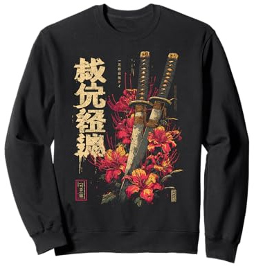 Katana Épée de lys araignée Rouge Anime Japonais Otaku Sweatshirt