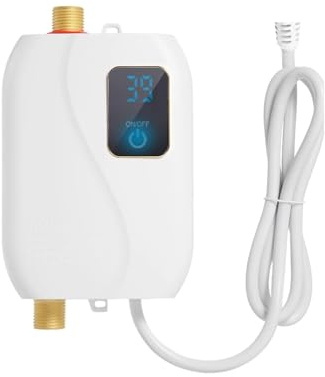 Instant Electric Water Heater 3500W Household Mini Tankless Water Heater with LCD Display for Shower Bathroom Kitchen Use Easy to Use