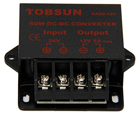 DC DC Step Down SUPERNIGHT Convertidor de Fuente 12V Alimentación 24V a 12V 5A 60W Transformador de Voltaje Reductor Universal para Sistemas de Vigilancia, Instrumentos y Medidores, TV por Cable, etc.