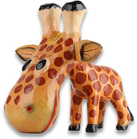ART-CRAFT Holz Giraffe Holzschnitzerei Holzfigur bemalt Miniatur 10cm