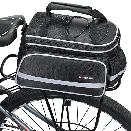 BAIGIO Gepäckträgertasche wasserdichte Fahrradtasche Hinterradtasche Gepäckträger Tasche mit Regenhülle (Schwarz)