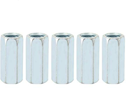 5Pcs M12 * 40 Long Tige Écrou Hex Spirale Zinc Hexagonale Manchon Raccord Tige Filetée Galvanisé Douille Filetée Fixations Filetées(#01),Noix
