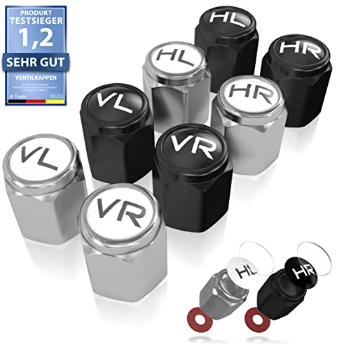 JK Trade® NEU 8X ABS-Kunststoff Ventilkappen Auto zur Reifenmarkierung mit integrierter Dichtung für eingelagerte Winter- & Sommerreifen, Universal, KFZ-Zubehör (Mixed V1)