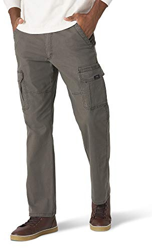 Wrangler Authentics mens Relaxed Fit Stretch Cargo Casual Pants, Olive Drab, 36W x 32L US