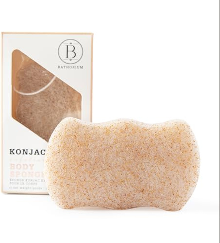 Bathorium Konjac Walnut Shell Exfoliating Body Sponge, 1 Sponge