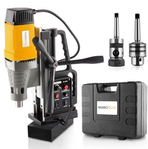 WABROTECH® WT28REG Magnetbohrmaschine 60 mm - Magnet Kernbohrgerät 300 U/min - Magnethaltekraft 13800 N - Tragbar Magnetbohreinheit M3-M22 für Metallbearbeitung - Kernbohrmaschine 2080W - Magnetbohrer