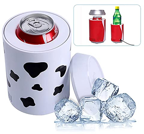 OYZY Mini USB Frigo, Portatile Singola Lattina USB Raffreddatore e Scalda Frigorifero Scrivania per Home Office Viaggi PC Laptop Veicolo Auto, Plug & Play (Color : White)
