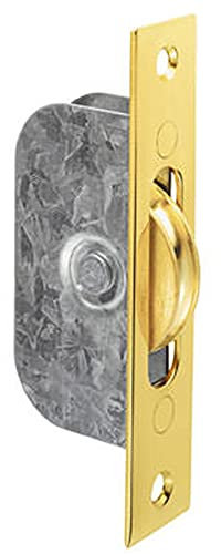Loops Sash Window Axle Pulley - 42mm Brass Wheel - 119 x 25mm Forend - Polished Brass | Sliding Sash Window Fitting - Traditional Style Pull Lift Window Handle - Sash Window Fixture