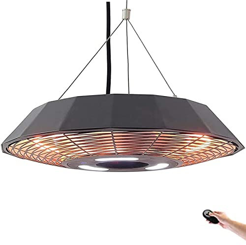 ZHENGRUI Chauffage Plafond Suspendu,Chauffage Terrasse Électriques Radiateur Infrarouge Extérieur Étanche Économie Énergie Silencieux,Black240V2000W