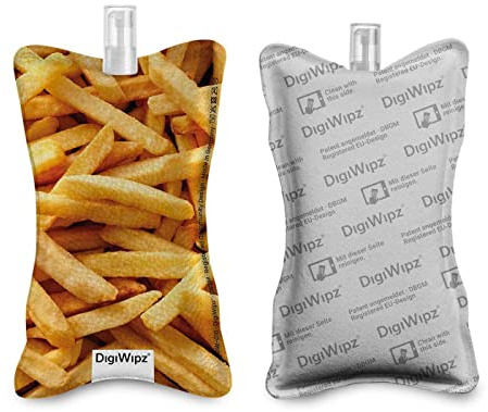 DigiWipz® – L'ingénieux nettoyeur d'écran 2 en 1 (Foodporn) – Nettoyeur d'écran pour écrans et écrans tactiles – Éponge en microfibre avec pulvérisateur intégré