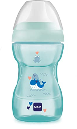 MAM Fun to Drink - Tazza da 270 ml, per la transizione al bicchiere, forma ergonomica, 8+ mesi, balena