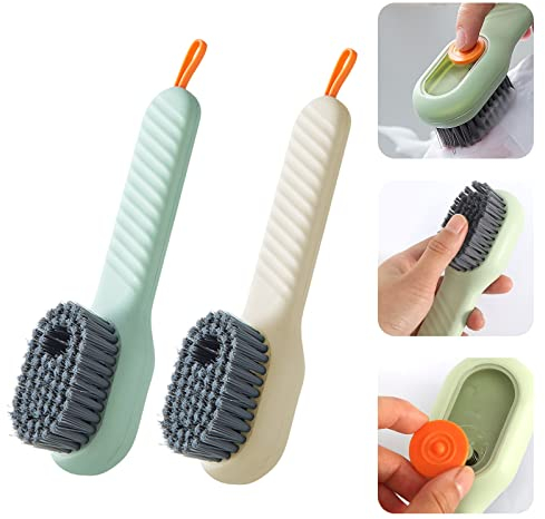 Shoe Brush Multifunctional Cleaning Tool - Boot & Clothing Brush with Liquid Box - 2 Pcs