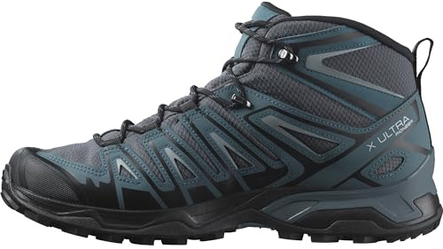 Salomon X Ultra Pioneer Mid Gore-Tex wasserdichte Herren Wanderschuhe, Alle Wetterbedingungen, Sicherer Fußhalt, Ebony, 44