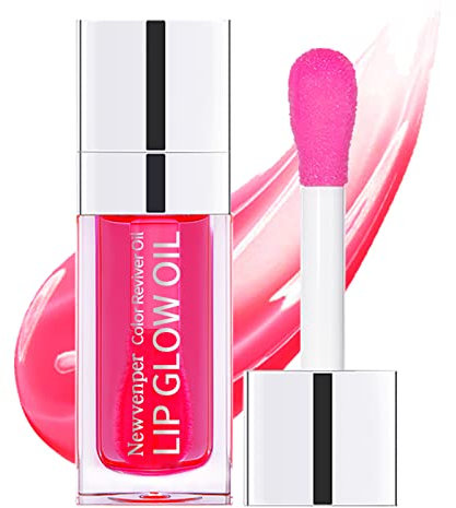 Hydrating Lip Glow Oil Long Lasting Lip Plumper Gloss with Big Brush Clear Lip Gloss Moisturizing Lip Oil for Lip Care and Dry Lips