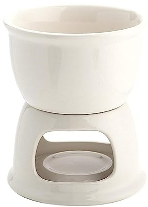 JTBDWOSK Keramik Schokoladenfondue, Mini Keramik Schokoladenkäse Fondue, Kann Kerzen Setzen, Klein Käse Porzellan Schmelztiegel Für Tapas,Weiß
