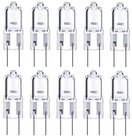 ShuoHui 10x G6.35 Lampe 10W Halogenbirne Dimmbar Niedervoltlampe 12V GY6.35 Glühbirne Warmweiß 2700K Halostar Beleuchtung 360° Abstrahlwinkel Halo Stiftsockel Klar Kapsel (10)