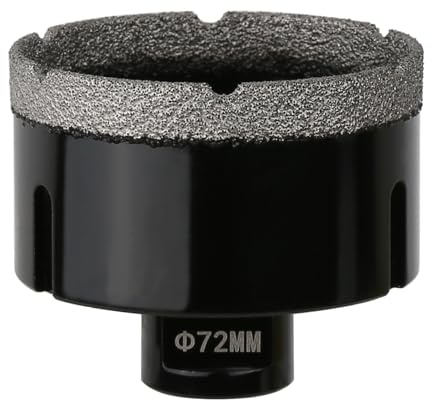 Vearter 72 mm Dry Diamond Core Drill, M14 Thread Connection Vacuum Brazed Hole Saw for Masonry, Hollow Hole Cutter for Tiles, Marble, Granite, Porcelain, Concrete and Quartz Stone