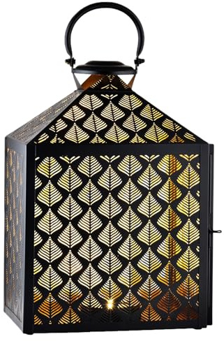 Boho Gartenlaterne Japra handgefertigt aus Metall 37 cm handgemacht