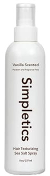 Spray au sel de mer Simpletics, spray texturisant au sel de mer à la vanille Simpletics, spray au sel de mer pour cheveux, spray pour boucles et vagues de plage, spray hydratant et brillant (1PC)