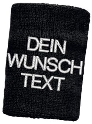 Schweissband Text Initialen Motiv Design Monogramm Schweißband mit Stickerei Sweatband Bestickt & Absorbierendes Wristband Frottee | Sport-Training-Armband-Schweiß-Gelenk