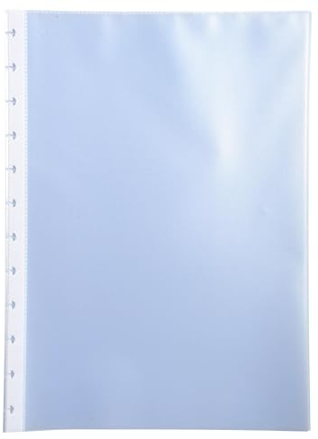 Exacompta - Réf. 86001E - Carton de 10 paquets de 10 pochettes grainées anti transfert d'encre en polypro - pour protège-documents à anneaux amovible - couleur translucide