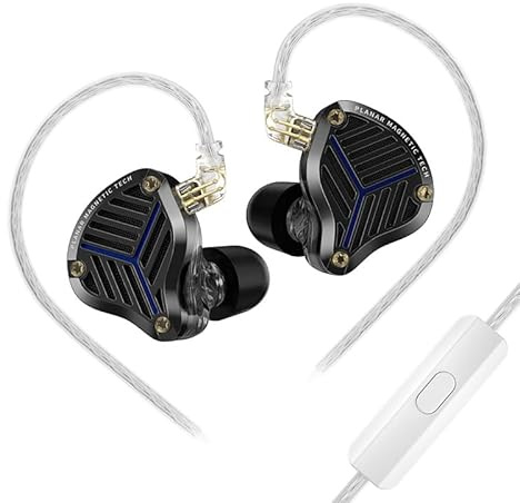Linsoul KZ PRX Planar Driver Monitor In Ear, cuffie cablate HiFi, IEM a diaframma planare ultrasottile con OFC placcato in argento a 2 pin per musicisti audiofili hardcore Gamer (con microfono)