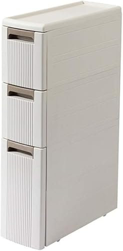 SHANYAYALI Geschlitzter Schrank, Aufbewahrungsschrank, Kunststoff, mobiler Aufbewahrungsschrank, Fertigschrank, Schublade, Aufbewahrungsschrank, Lückenschrank, Breite 18 cm (3 Ebenen, 18 x 45 x 76,5