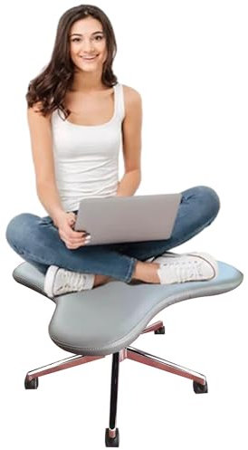 Kniestuhl Aktive Bürostühle Ergonomischer Bürostuhl, Bürostuhl mit gekreuzten Beinen, kniender Bürostuhl – höhenverstellbar, breiter Sitz aus PU-Leder, Meditationsliege für unter den Schreib