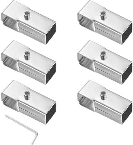 M METERXITY 6-Pack Conector Estructural para Tubería de 1 O 25MM OD | Abrazaderas En T para Tubo Cuadrado Conector de Tubería de Acero Inoxidable, Conectores para Conduit