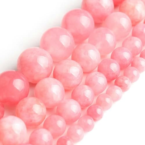 6 mm 8 mm Naturstein Rosenquarz rosa Kristall Katzenauge Howlith Jade runde lose Perlen zur Schmuckherstellung DIY Armband Großhandel-rosa Angelit-6 mm ca. 61 Stück