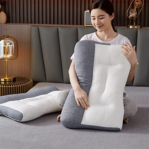 Almohada de proease para apnea del sueño, almohadas ortopédicas de sueño profundo, almohada ergonómica para cuello y hombros, almohadas para personas que duermen de lado, espalda y estómago (blanco)