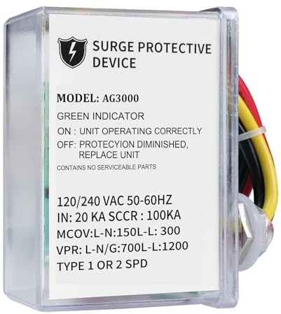 HVAC Surge Protector 120/240V Mini Split Surge Protector with TPMOV Technology Device for AG3000, Watertight Enclosure Lightning Protection, Comprehensive Surge Protection