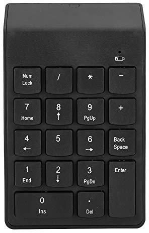 Mini Tastiera Digitale Wireless USB 2,4 GHz Tastiera di contabilità Finanziaria a 18 Tasti per PC/desktop, Stylish (BLACK)